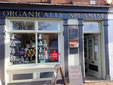 The shopfront of Organically Speaking on Hartley Wintney High Street