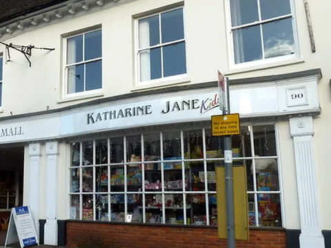 Fountains Mall on Odiham High Street, with the Katharine Jane sign over the shop windows