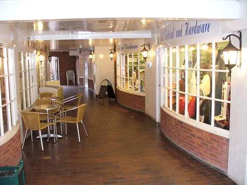 Inside Fountains Mall, the covered arcade of shops off Odiham High Street