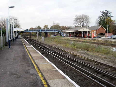 The platform at Hook railway station